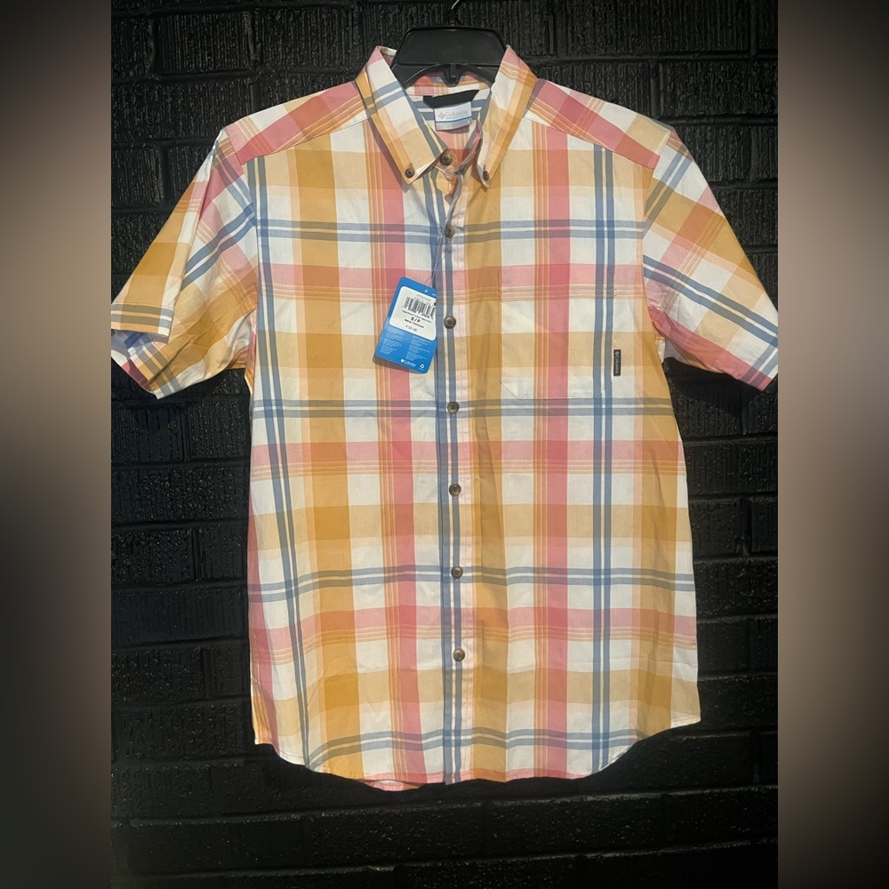 ✨Columbia Men's Multicolor Plaid Button-Down Shirt